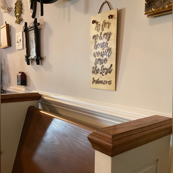 🕊🇺🇸Joshua 24:15 Scripture Verse Hand Burned Ready To Hang Wood Sign! - Picture 7 of 8
